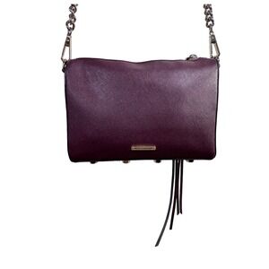 Rebecca Minkoff Regan Convertible Crossbody‎ Satchel Bag Burgundy Leather